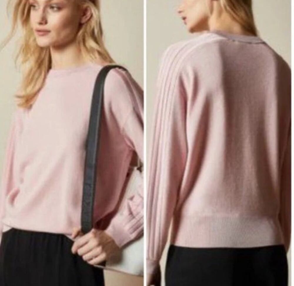 Ted Baker Pink Maaree Knit Wool Blend Pullover Jumper Sweater Ted Size 1 / US 4